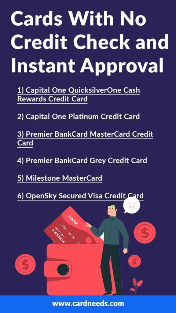 Cards With No Credit Check and Instant Approval 
 